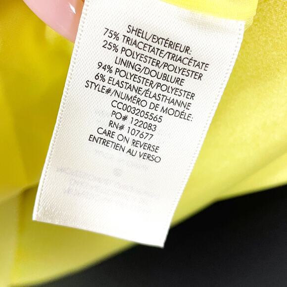 Alice & Olivia Ettley Halter Maxi Dress Yellow Lime Gown Front Slit Sz 8 - Picture 11 of 13